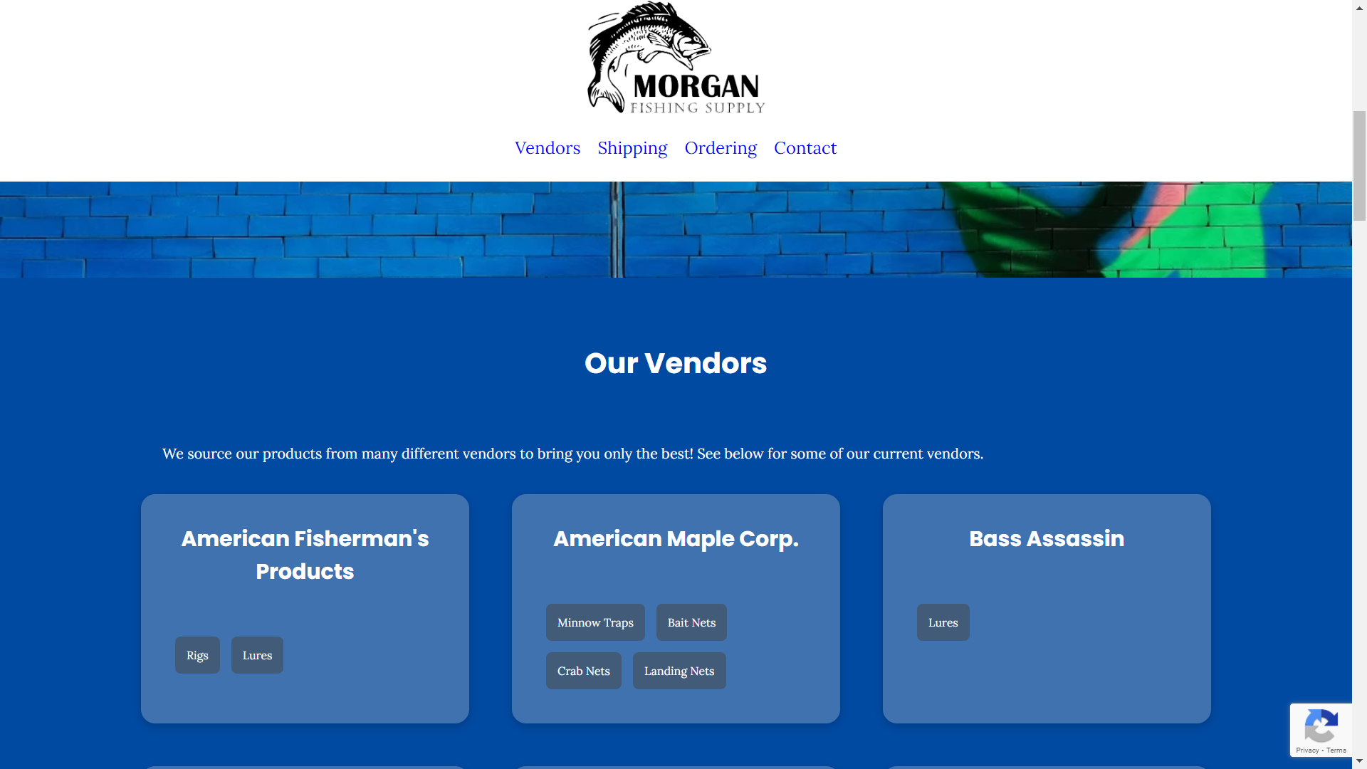 Morgan Fishing Supply Site Screenshot